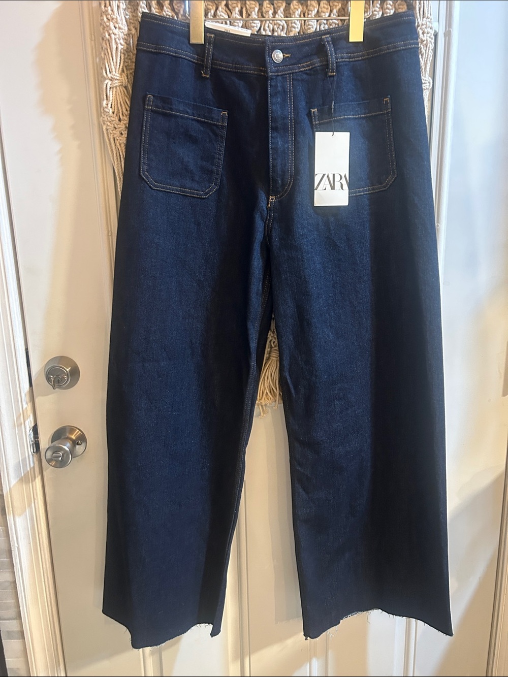 Zara women’s Patch Pocket Marine in Rinse Indigo Jeans